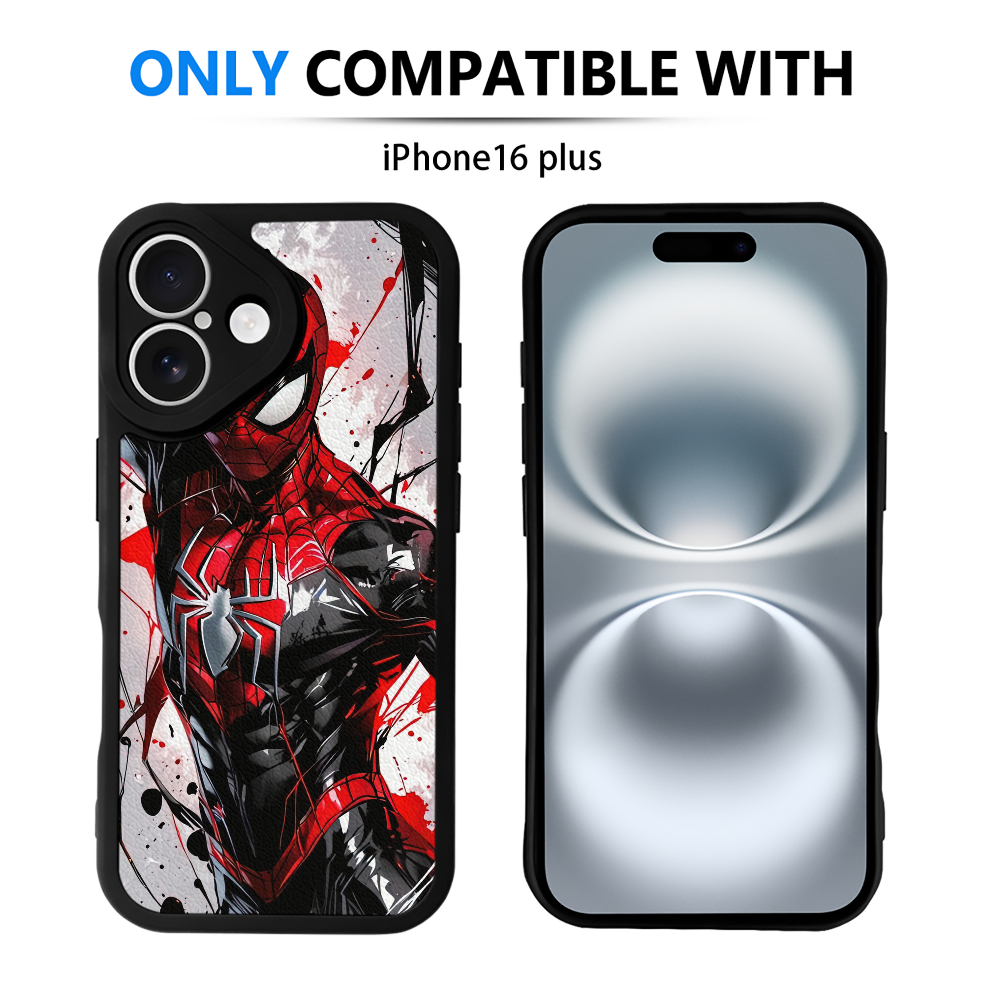 （画像用） Spider Man スパイダーマン 【iPhone 16シリーズ対応】シリコンスマホケース（レザー調） 材質：シリコン